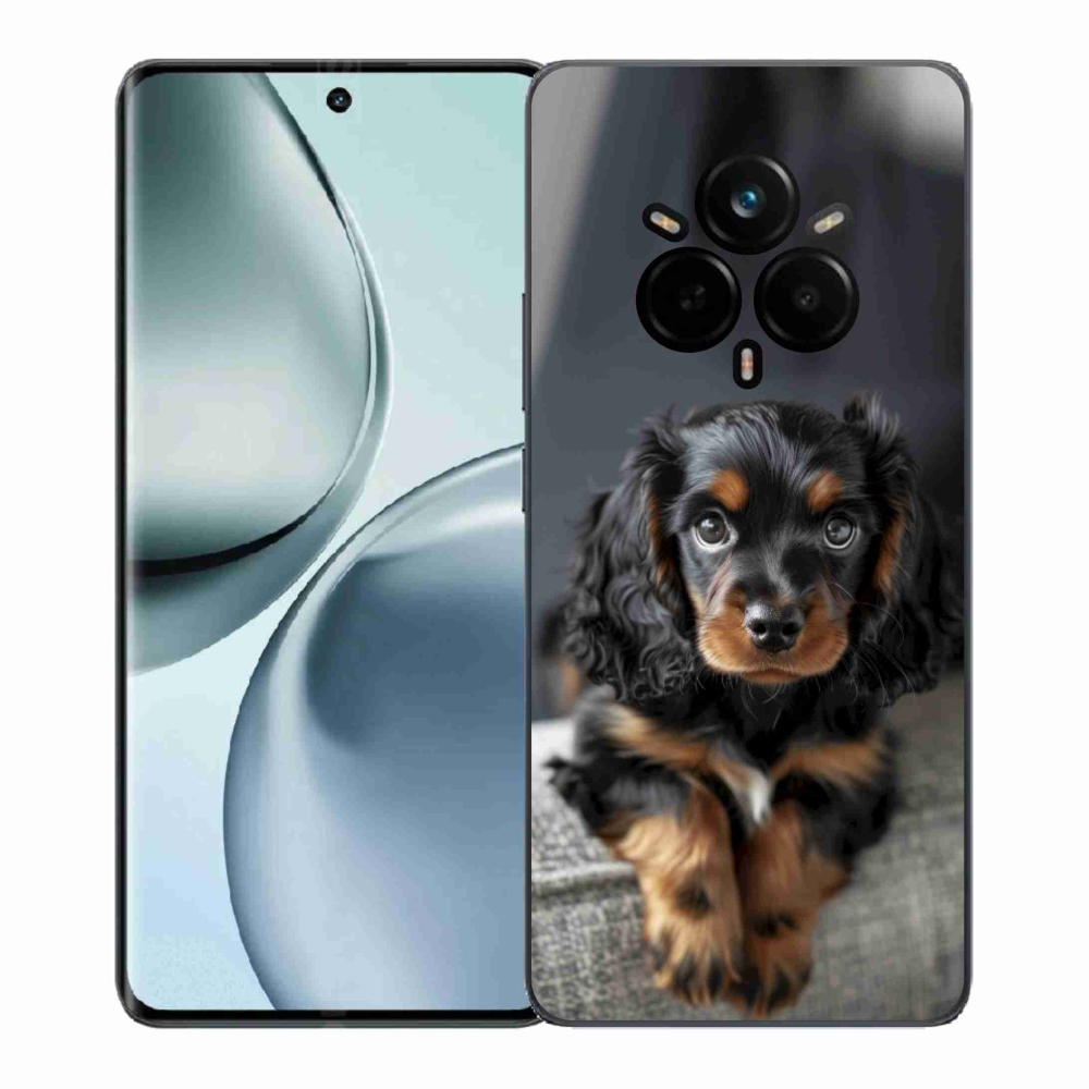Gélový kryt mmCase na Realme 14 Pro 5G - roztomilý dlhosrstý jazvečík