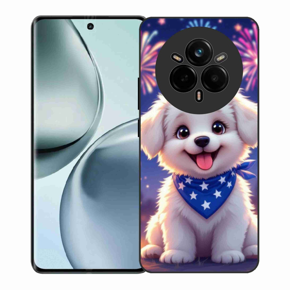 Gélový kryt mmCase na Realme 14 Pro+ 5G - slávnostné šteňa
