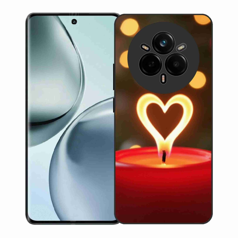 Gélový kryt mmCase na Realme 14 Pro+ 5G - srdce z plameňa