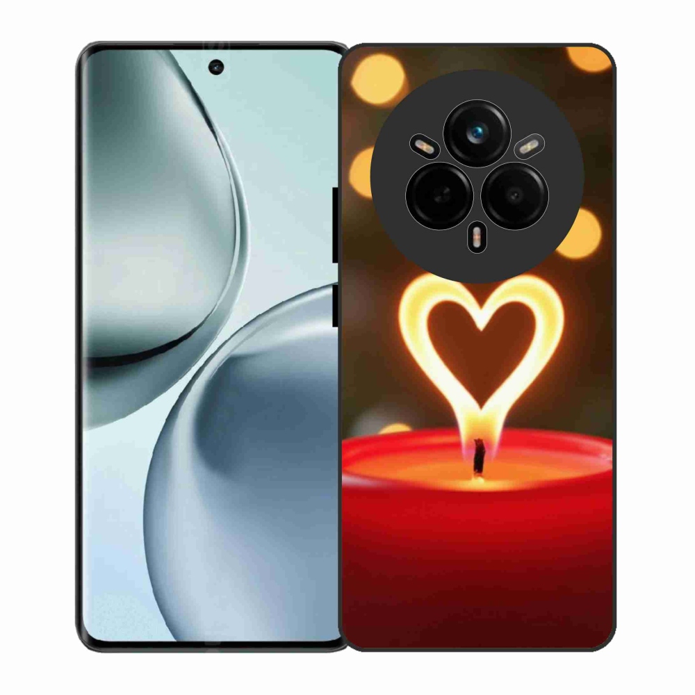 Gélový kryt mmCase na Realme 14 Pro 5G - srdce z plameňa