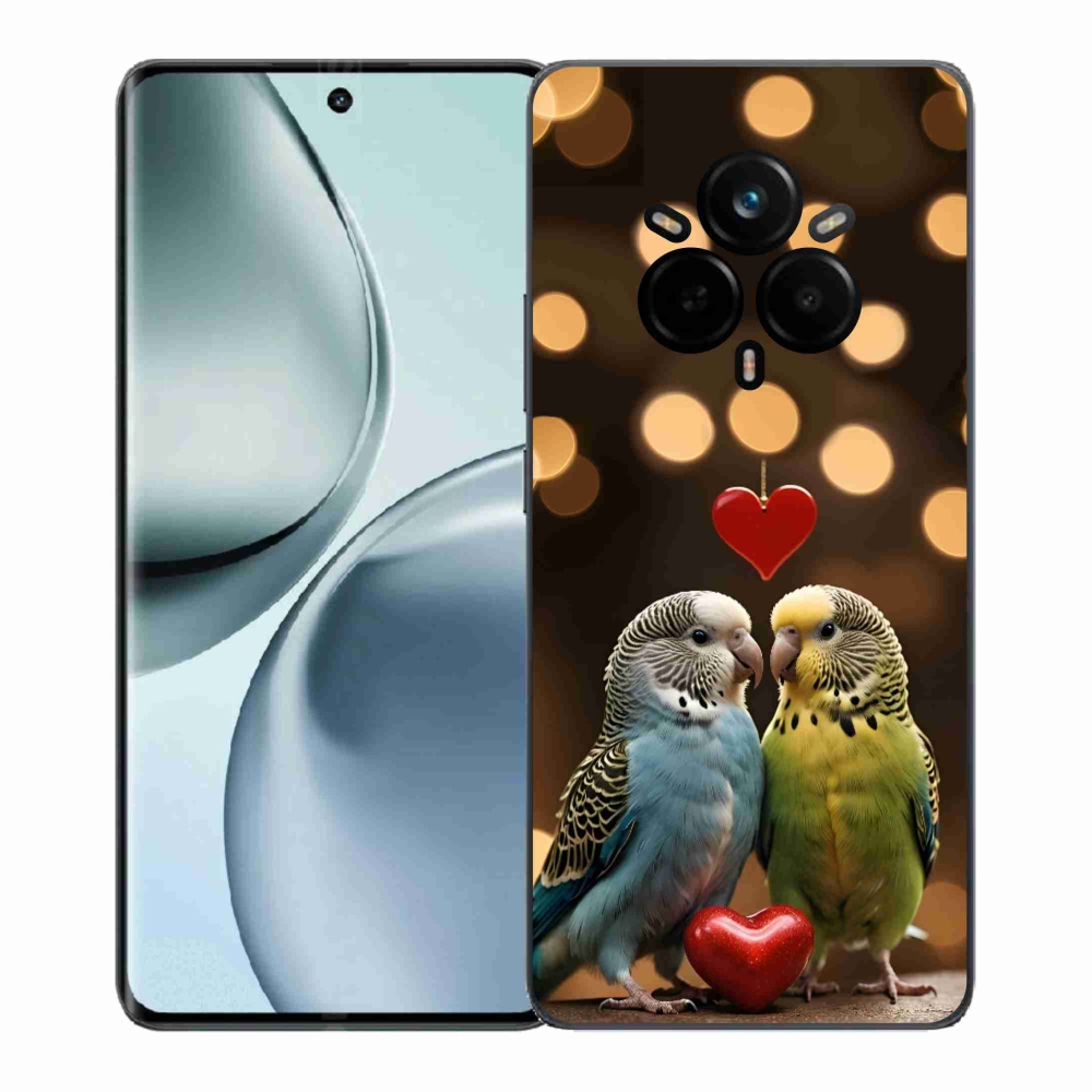 Gélový kryt mmCase na Realme 14 Pro+ 5G - zamilovaní papagáje