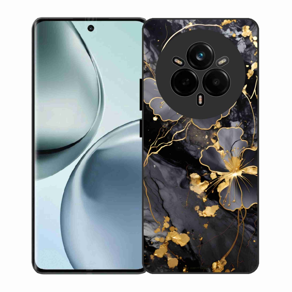 Gélový kryt mmCase na Realme 14 Pro 5G - zlaté kvety