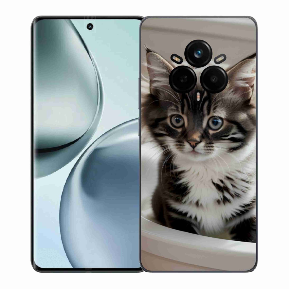 Gélový kryt mmCase na Realme 14 Pro 5G - zvedavé mačiatko