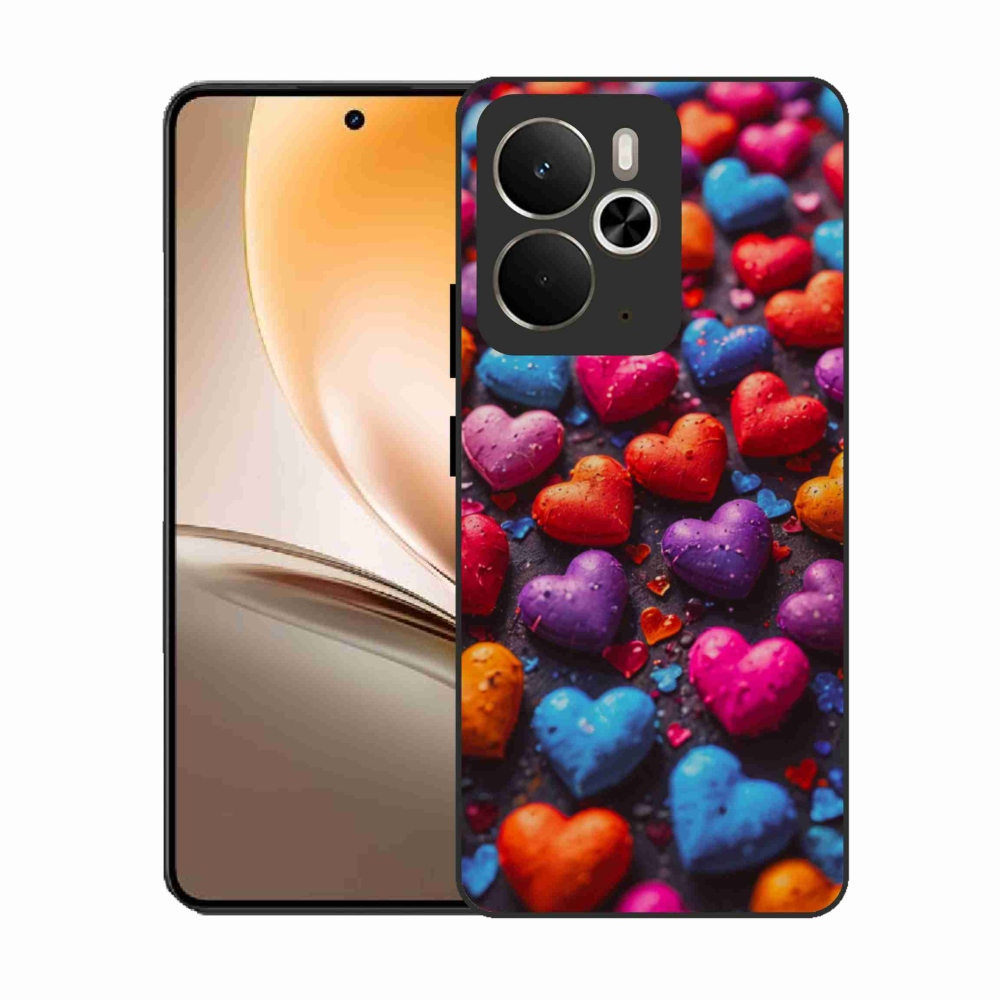 Gélový kryt mmCase na Realme 14T 5G/14 5G - farebné srdcia