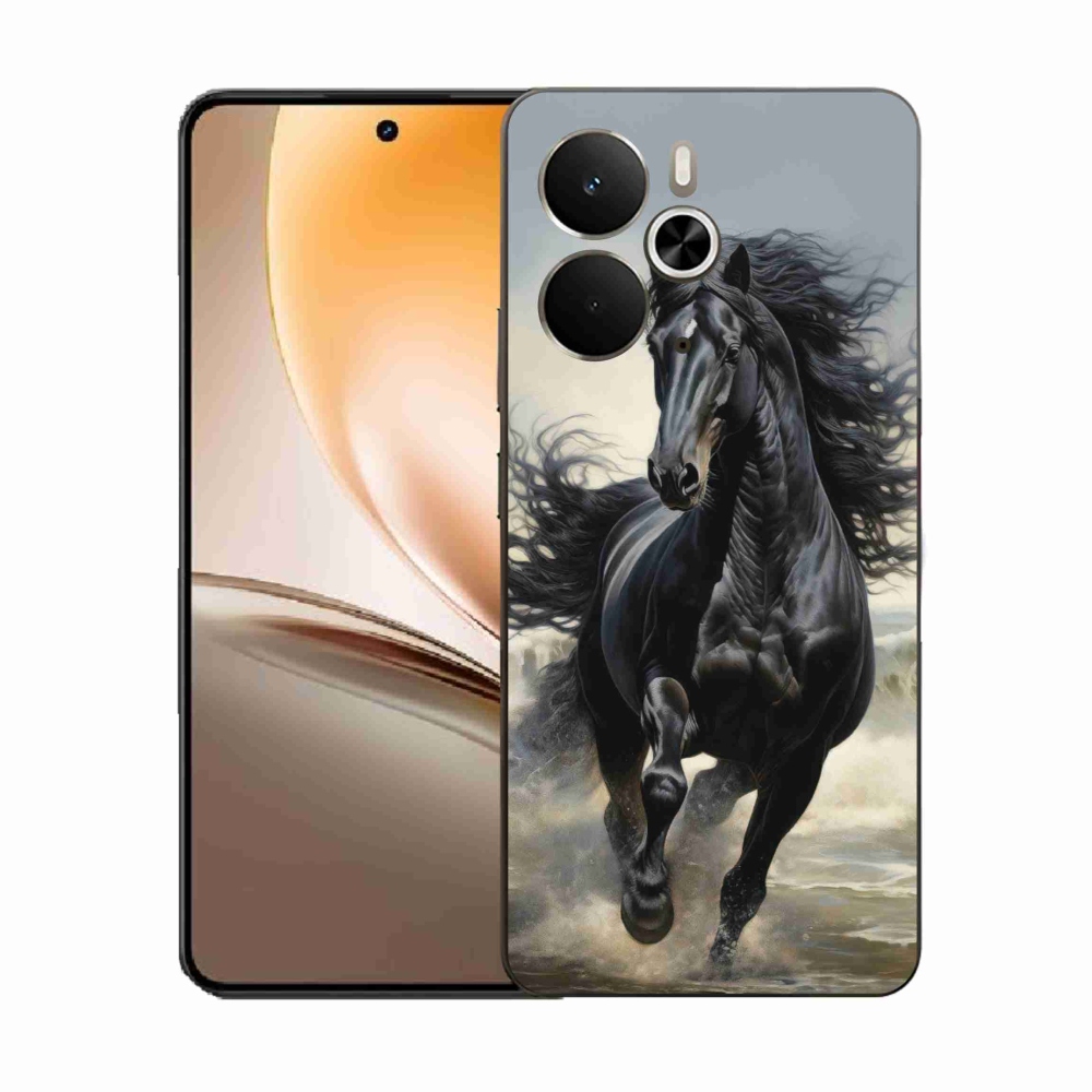 Gélový kryt mmCase na Realme 14T 5G/14 5G - bežiaci čierny kôň