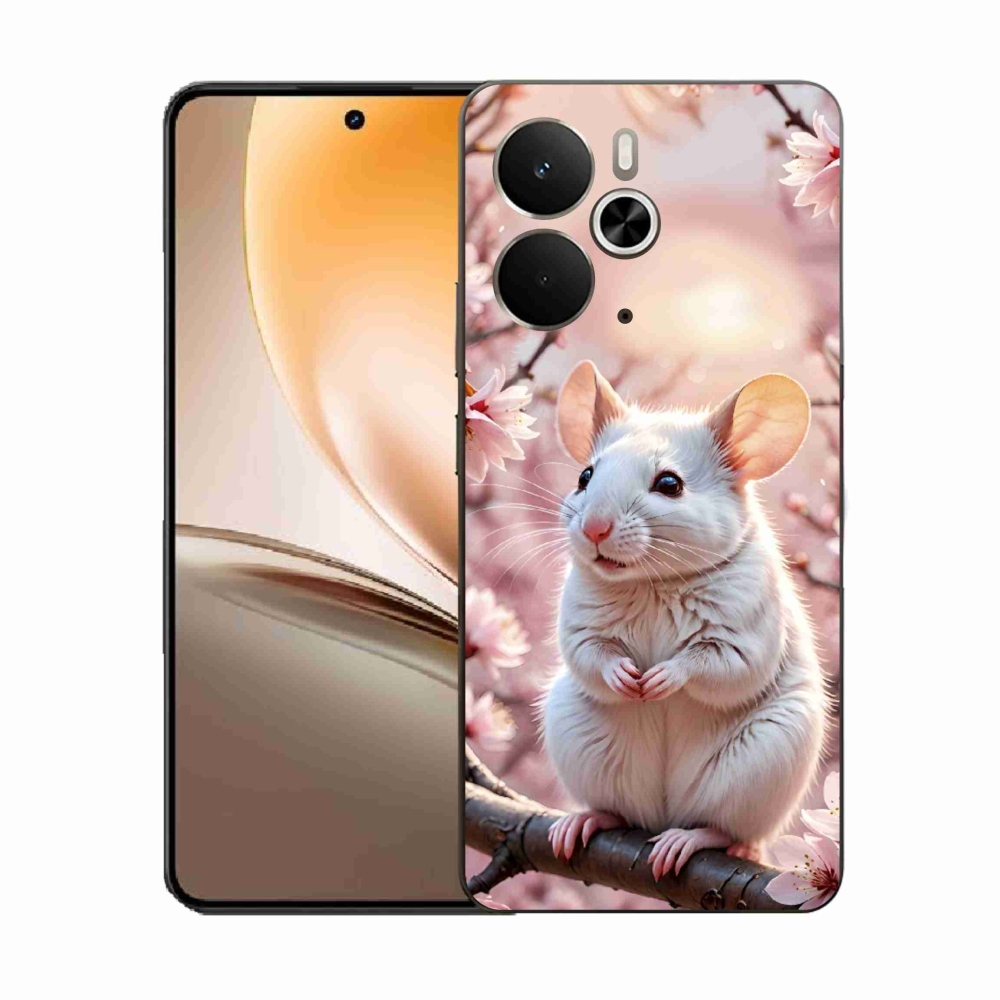 Gélový kryt mmCase na Realme 14T 5G/14 5G - biela myš na vetve