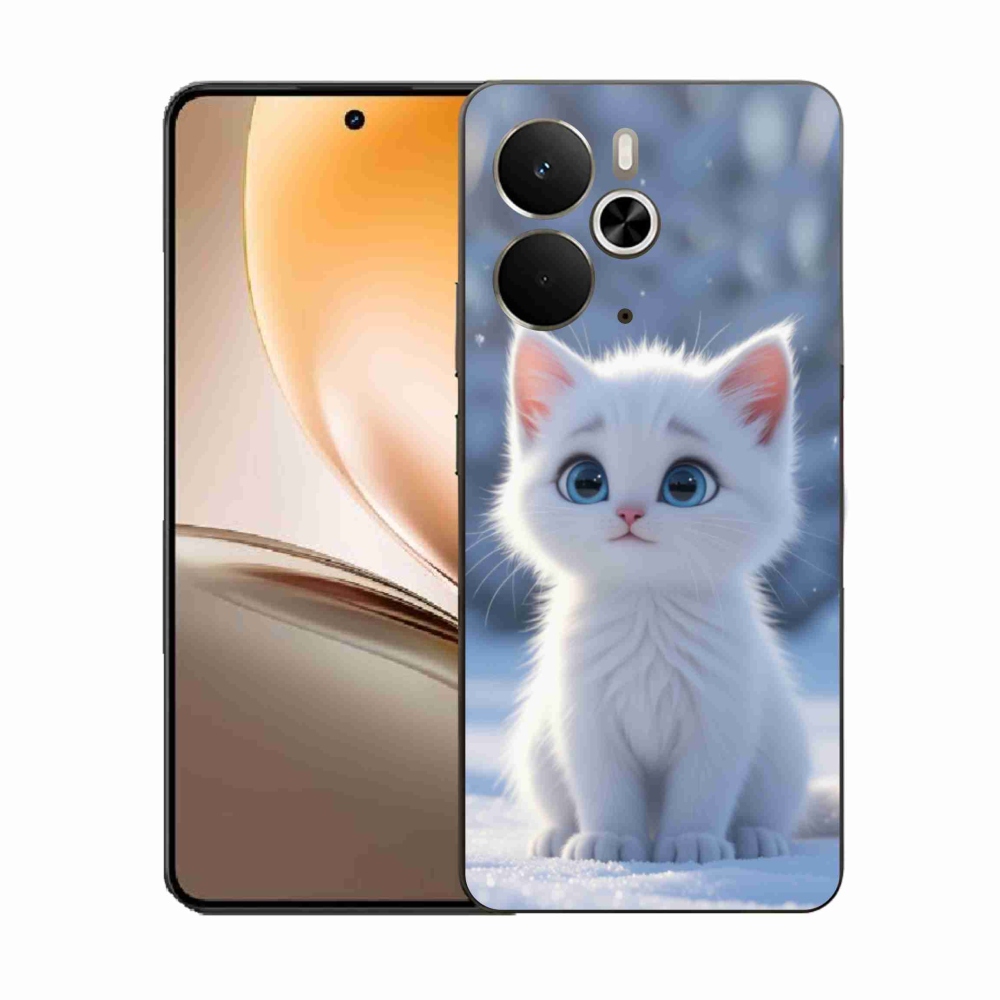 Gélový kryt mmCase na Realme 14T 5G/14 5G - biele mačiatko 3