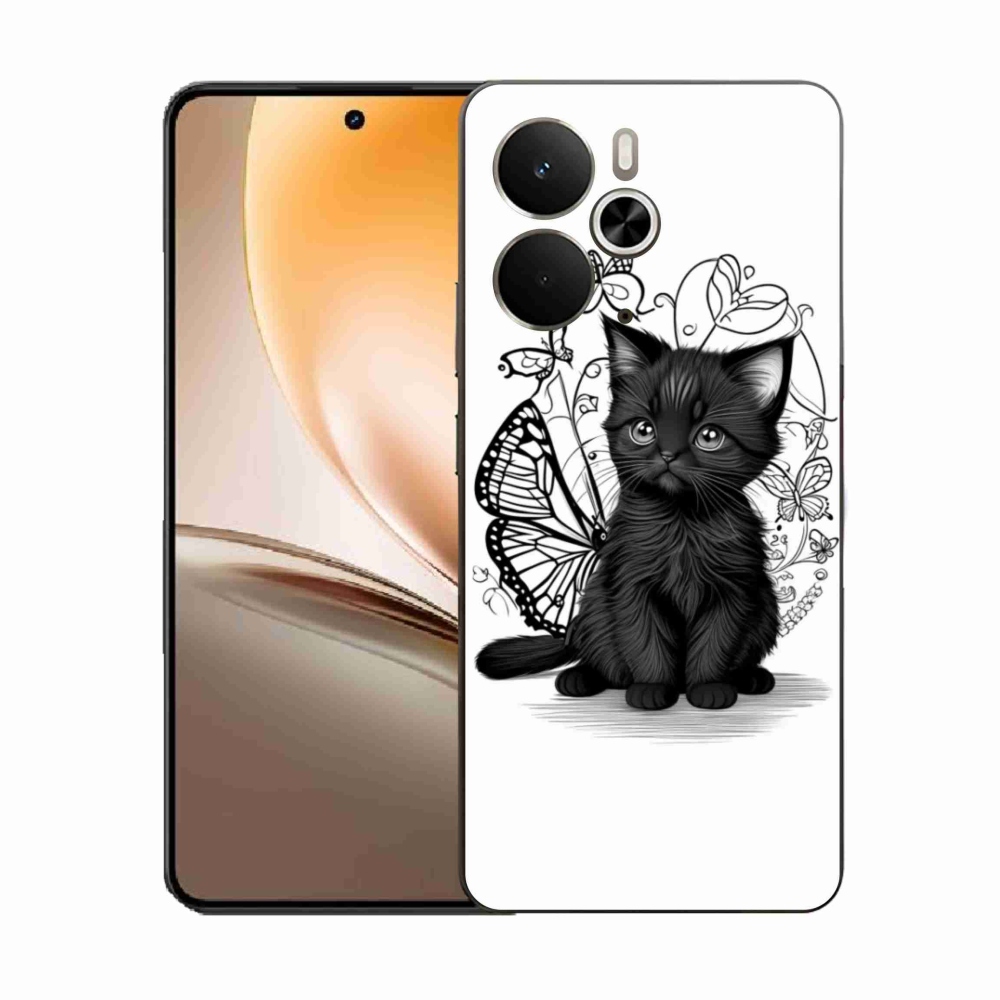 Gélový kryt mmCase na Realme 14T 5G/14 5G - čierne mačiatko