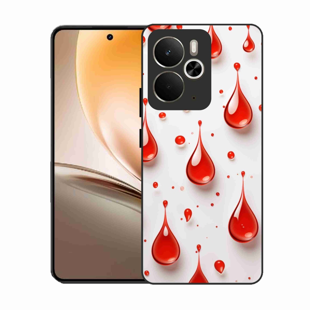 Gélový kryt mmCase na Realme 14T 5G/14 5G - červené kvapky