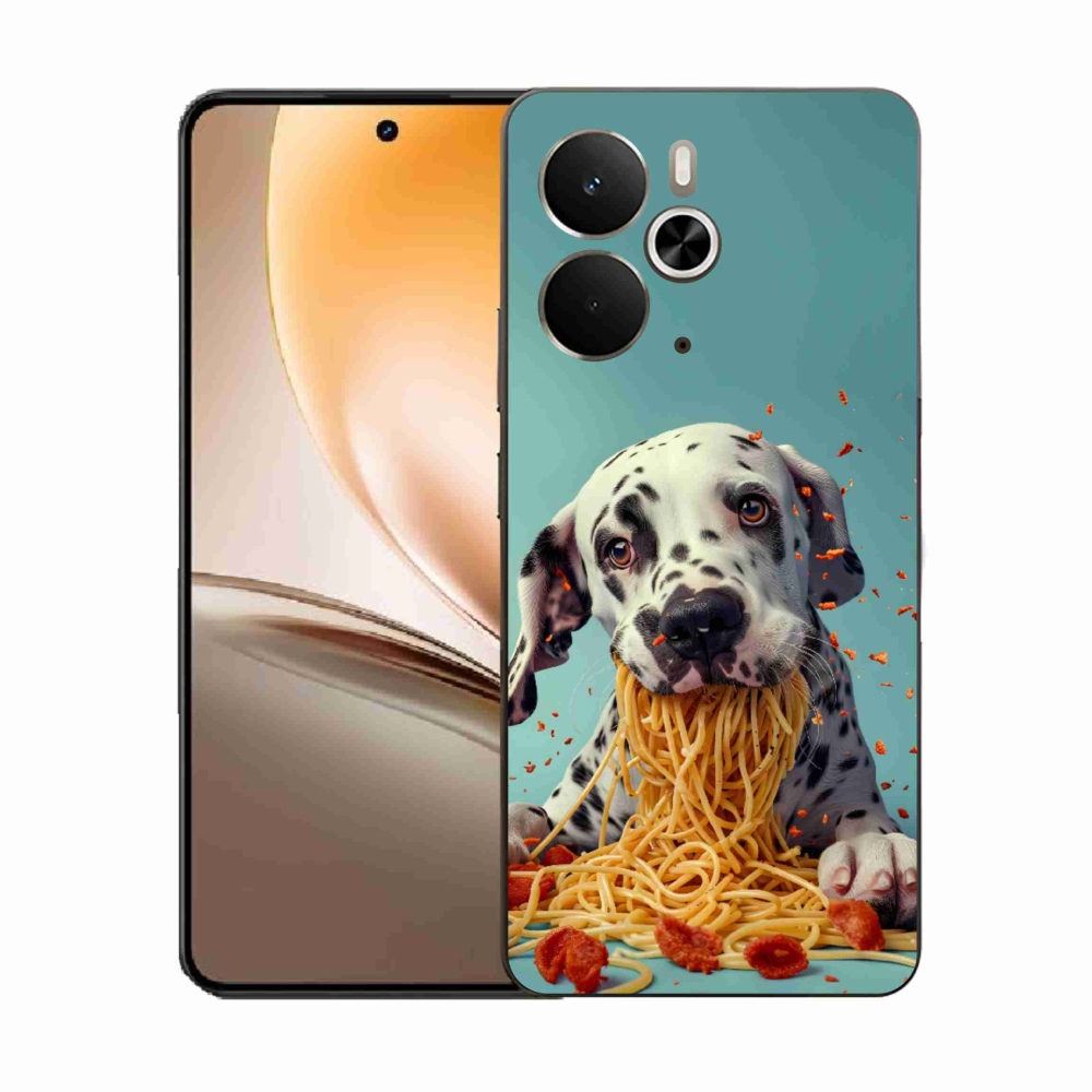 Gélový kryt mmCase na Realme 14T 5G/14 5G - dalmatín a špagety