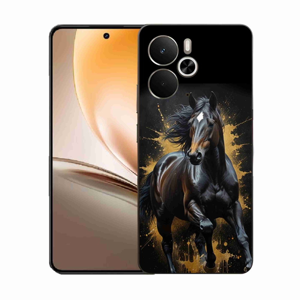 Gélový kryt mmCase na Realme 14T 5G/14 5G - elegantný čierny žrebec