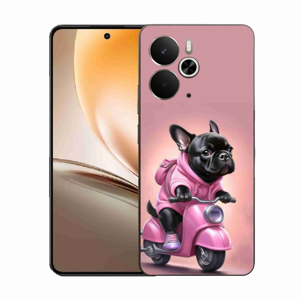 Gélový kryt mmCase na Realme 14T 5G/14 5G - francúzsky buldoček na skútri