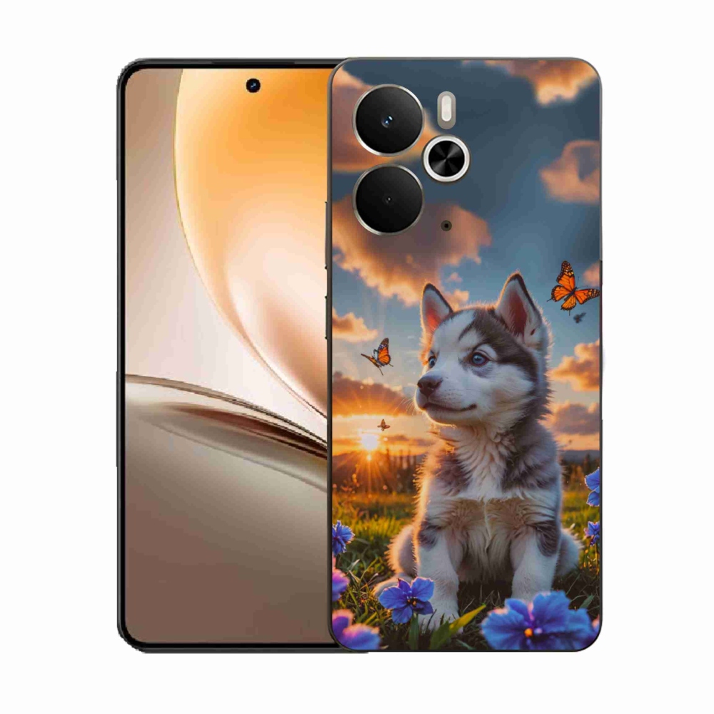 Gélový kryt mmCase na Realme 14T 5G/14 5G - husky pri západe slnka