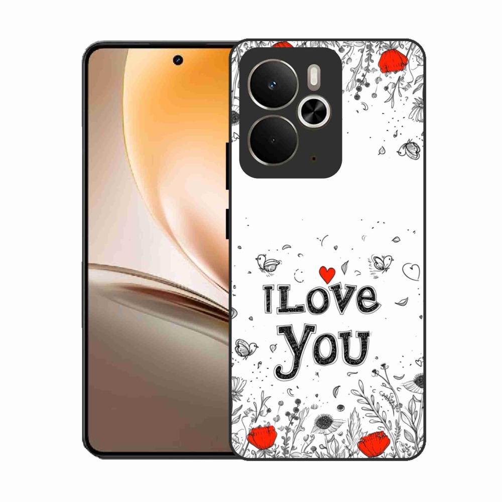 Gélový kryt mmCase na Realme 14T 5G/14 5G - I love you biele pozadie