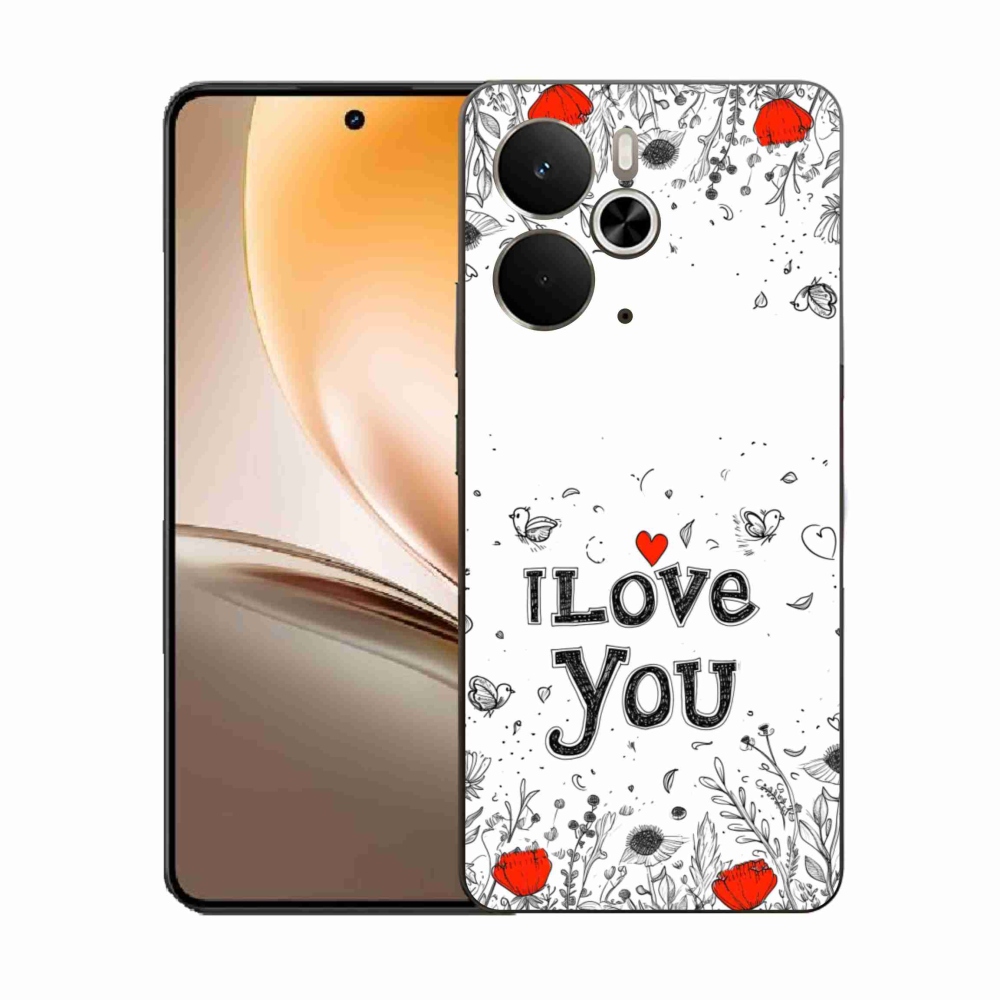 Gélový kryt mmCase na Realme 14T 5G/14 5G - I love you biele pozadie