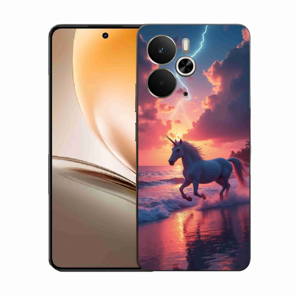 Gélový kryt mmCase na Realme 14T 5G/14 5G - jednorožec na pláži