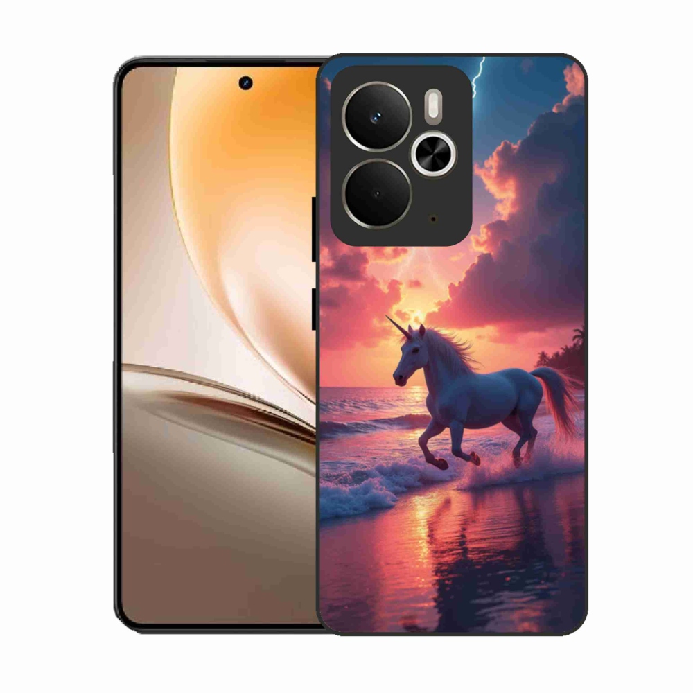 Gélový kryt mmCase na Realme 14T 5G/14 5G - jednorožec na pláži