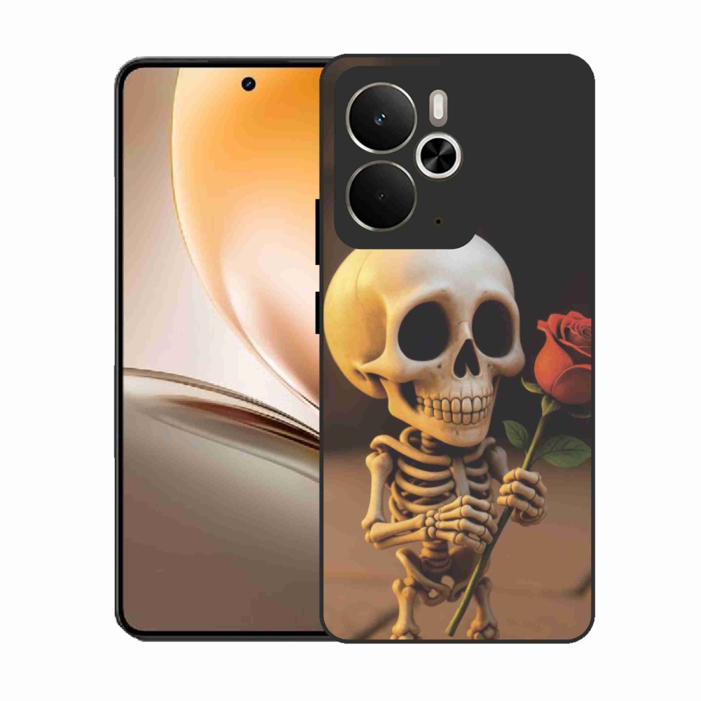 Gélový kryt mmCase na Realme 14T 5G/14 5G - kostlivec s ružou