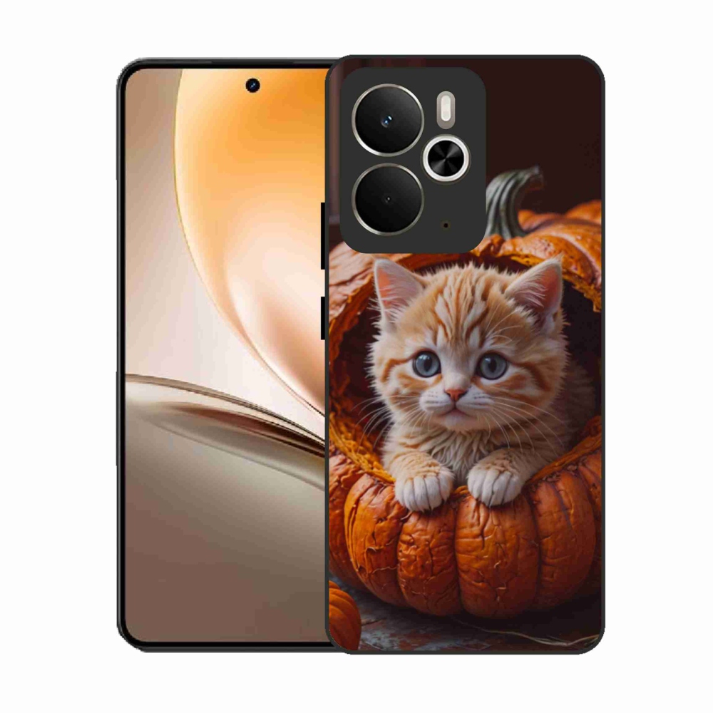 Gélový kryt mmCase na Realme 14T 5G/14 5G - mačiatko a tekvica 2