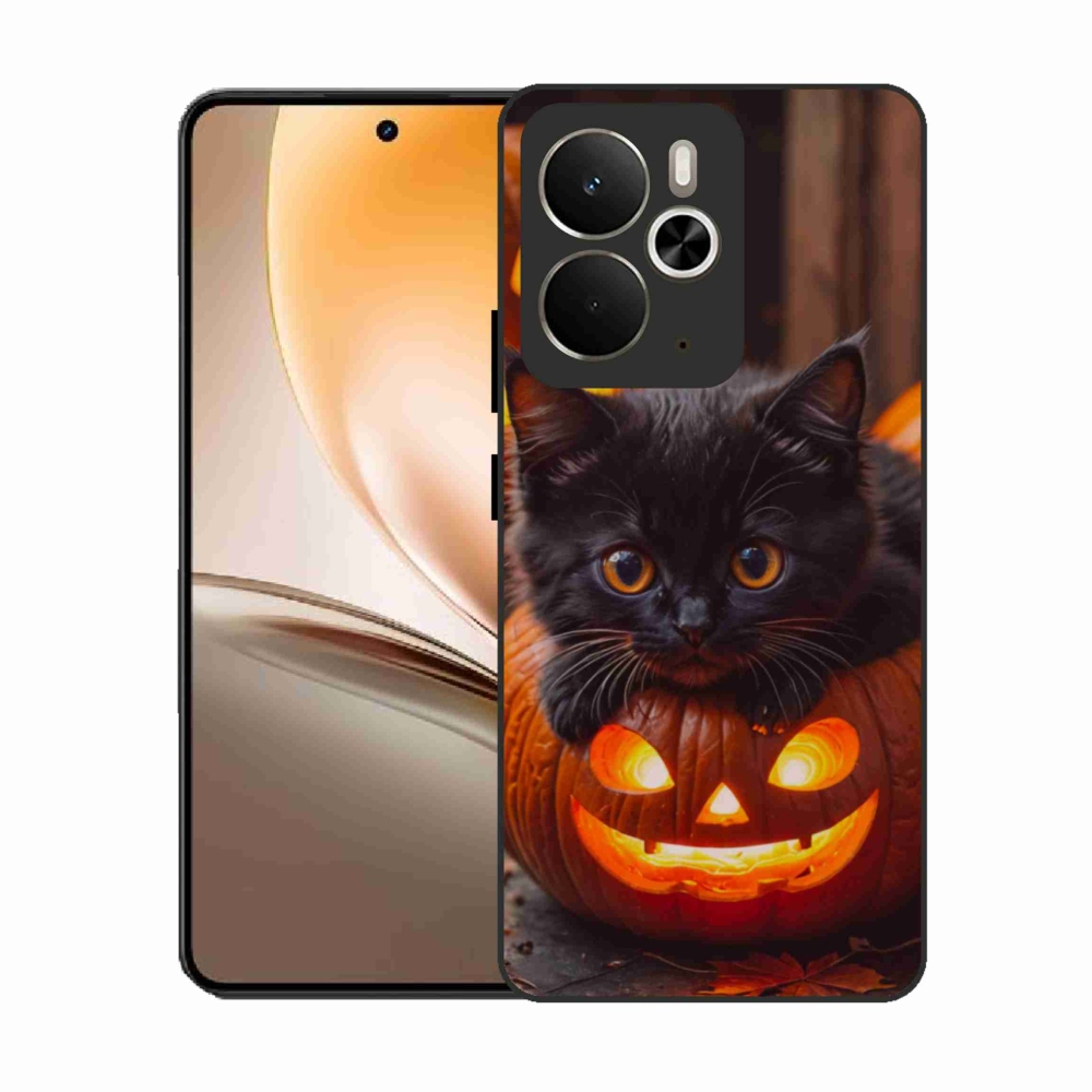 Gélový kryt mmCase na Realme 14T 5G/14 5G - mačiatko a tekvica