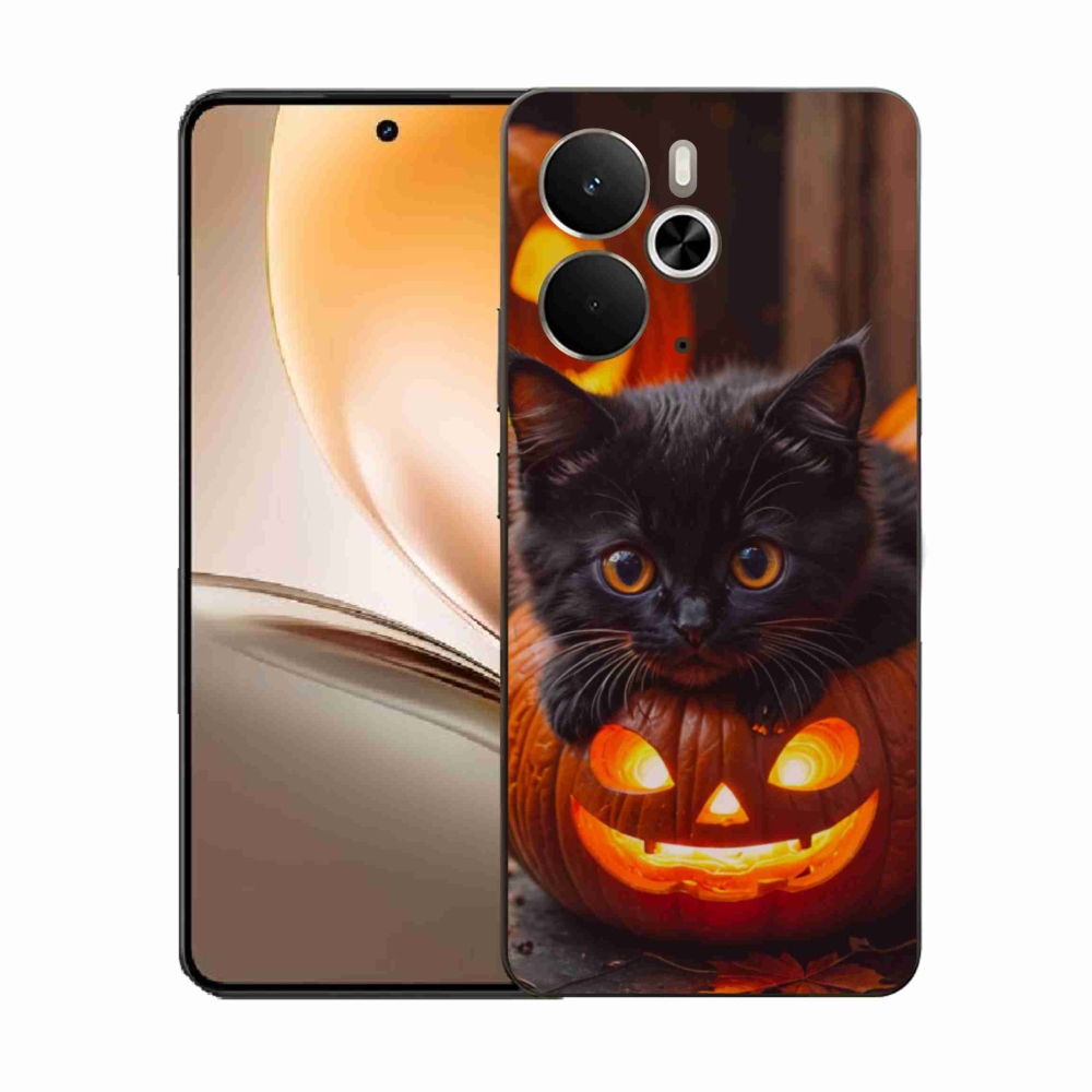Gélový kryt mmCase na Realme 14T 5G/14 5G - mačiatko a tekvica