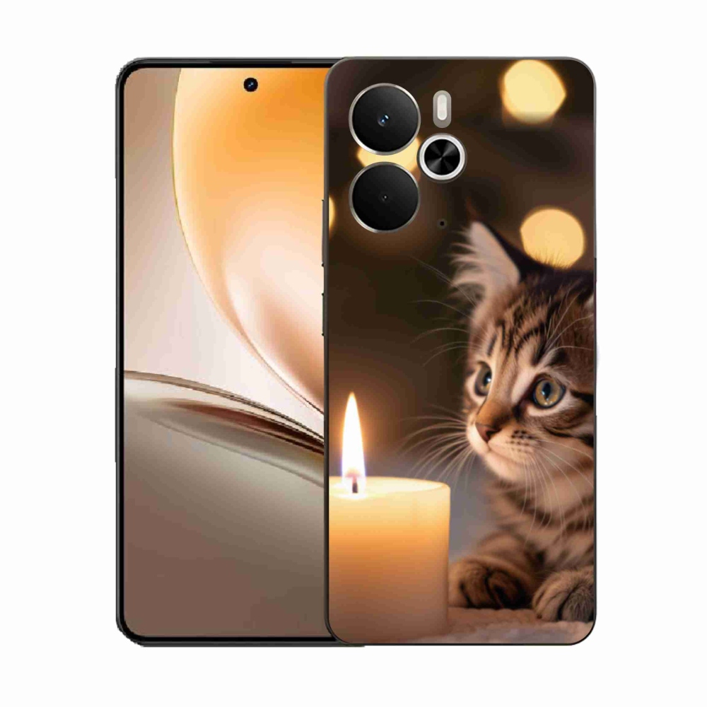 Gélový kryt mmCase na Realme 14T 5G/14 5G - mačiatko a sviečka