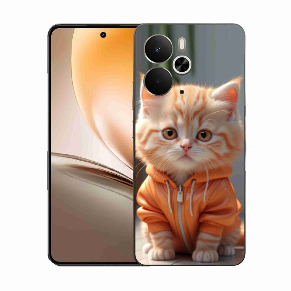Gélový kryt mmCase na Realme 14T 5G/14 5G - mačiatko v mikine