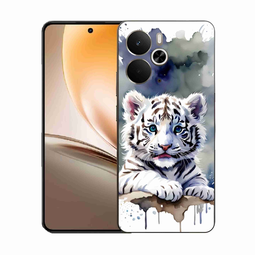 Gélový kryt mmCase na Realme 14T 5G/14 5G - mláďa bieleho tigra