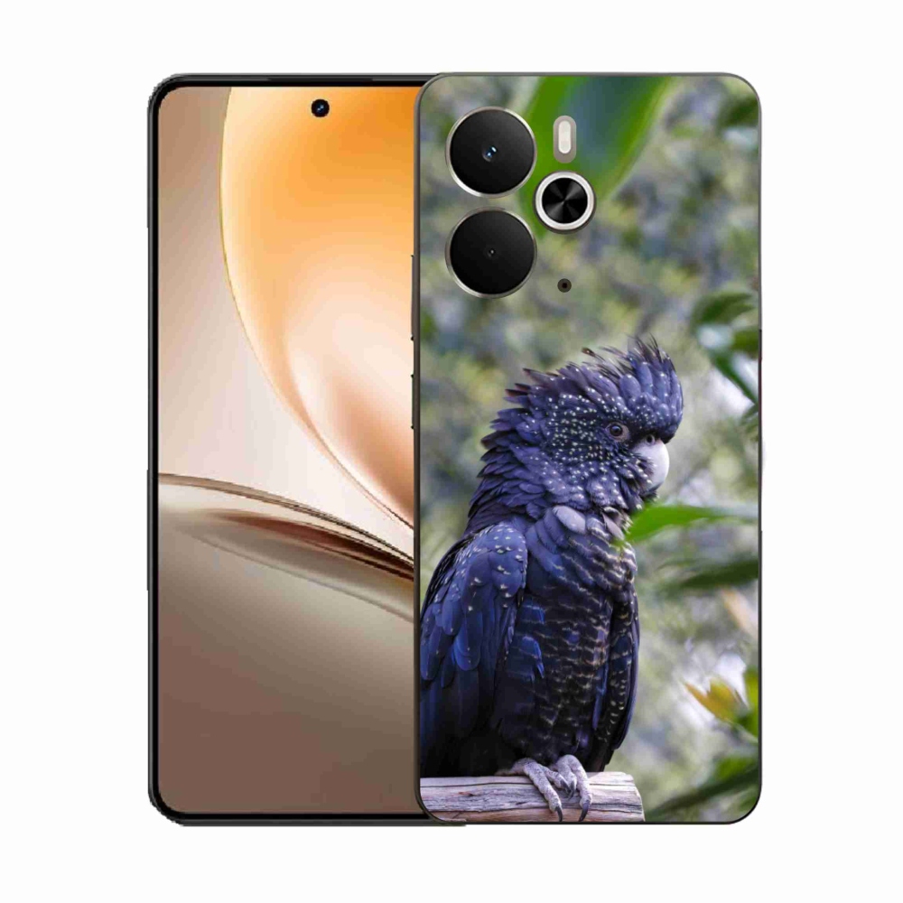 Gélový kryt mmCase na Realme 14T 5G/14 5G - papagáj kakadu čierny