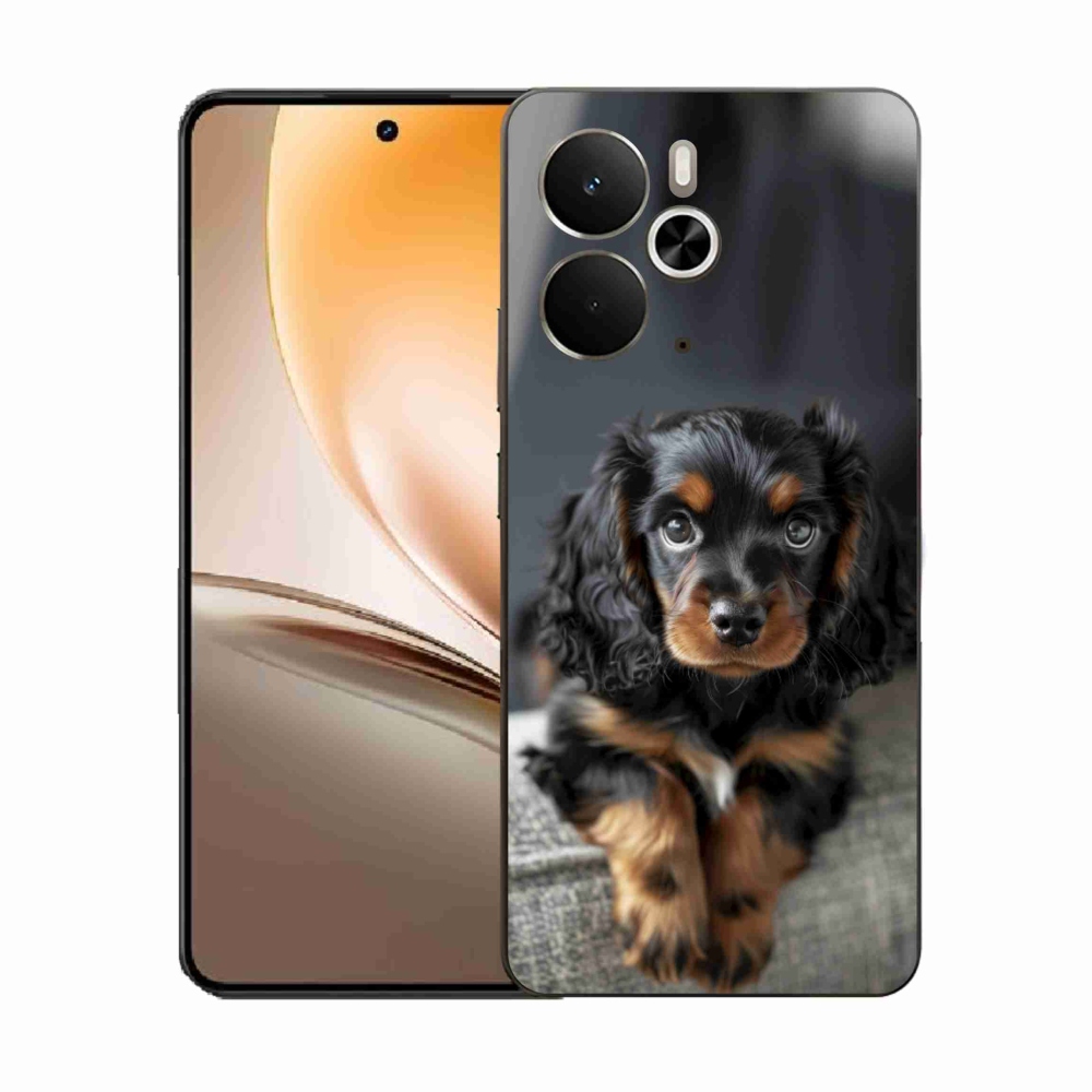 Gélový kryt mmCase na Realme 14T 5G/14 5G - roztomilý dlhosrstý jazvečík