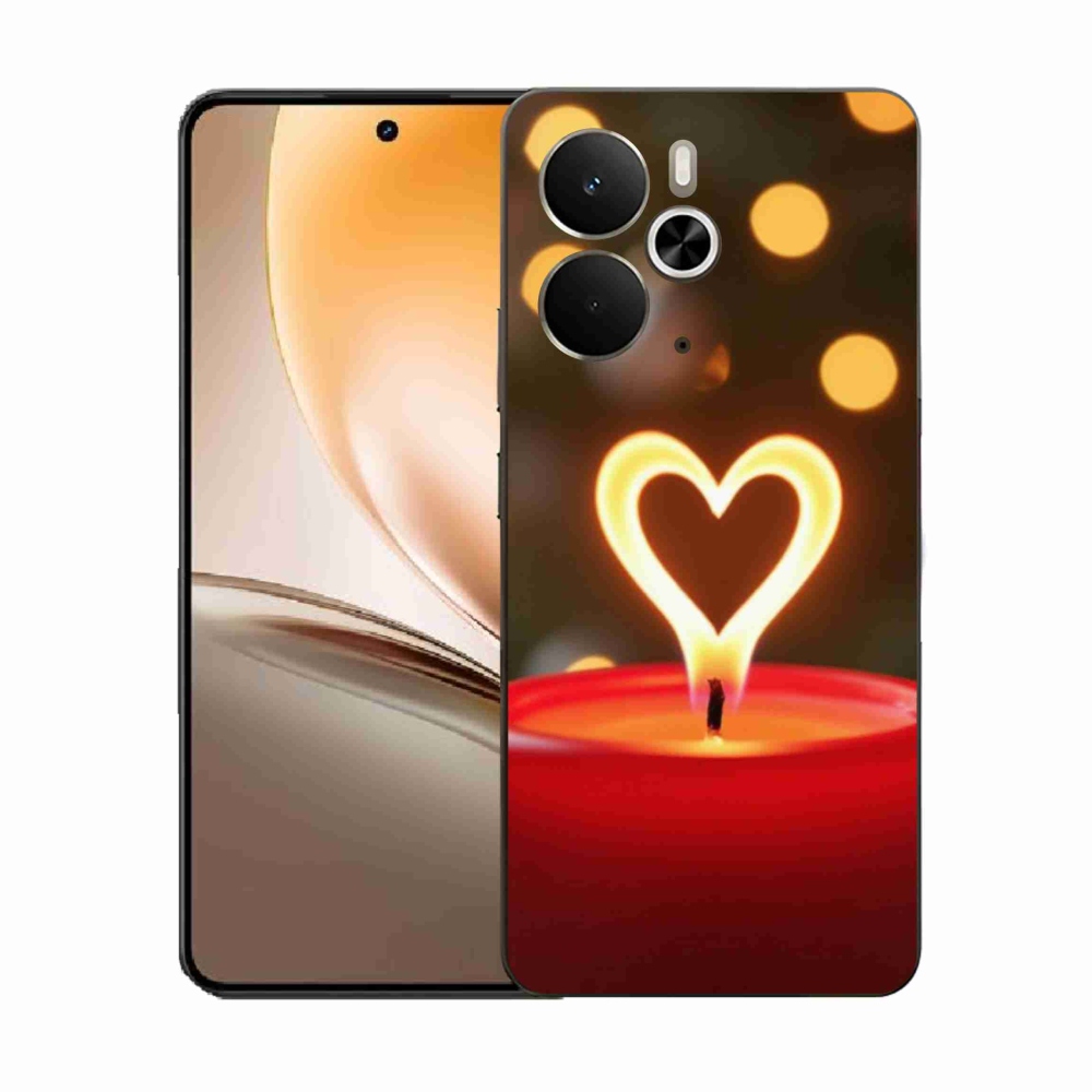 Gélový kryt mmCase na Realme 14T 5G/14 5G - srdce z plameňa