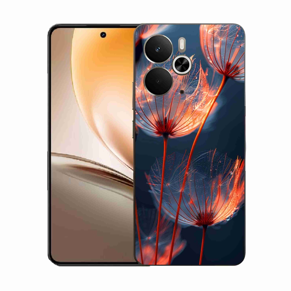 Gélový kryt mmCase na Realme 14T 5G/14 5G - svetielkujúce páperie