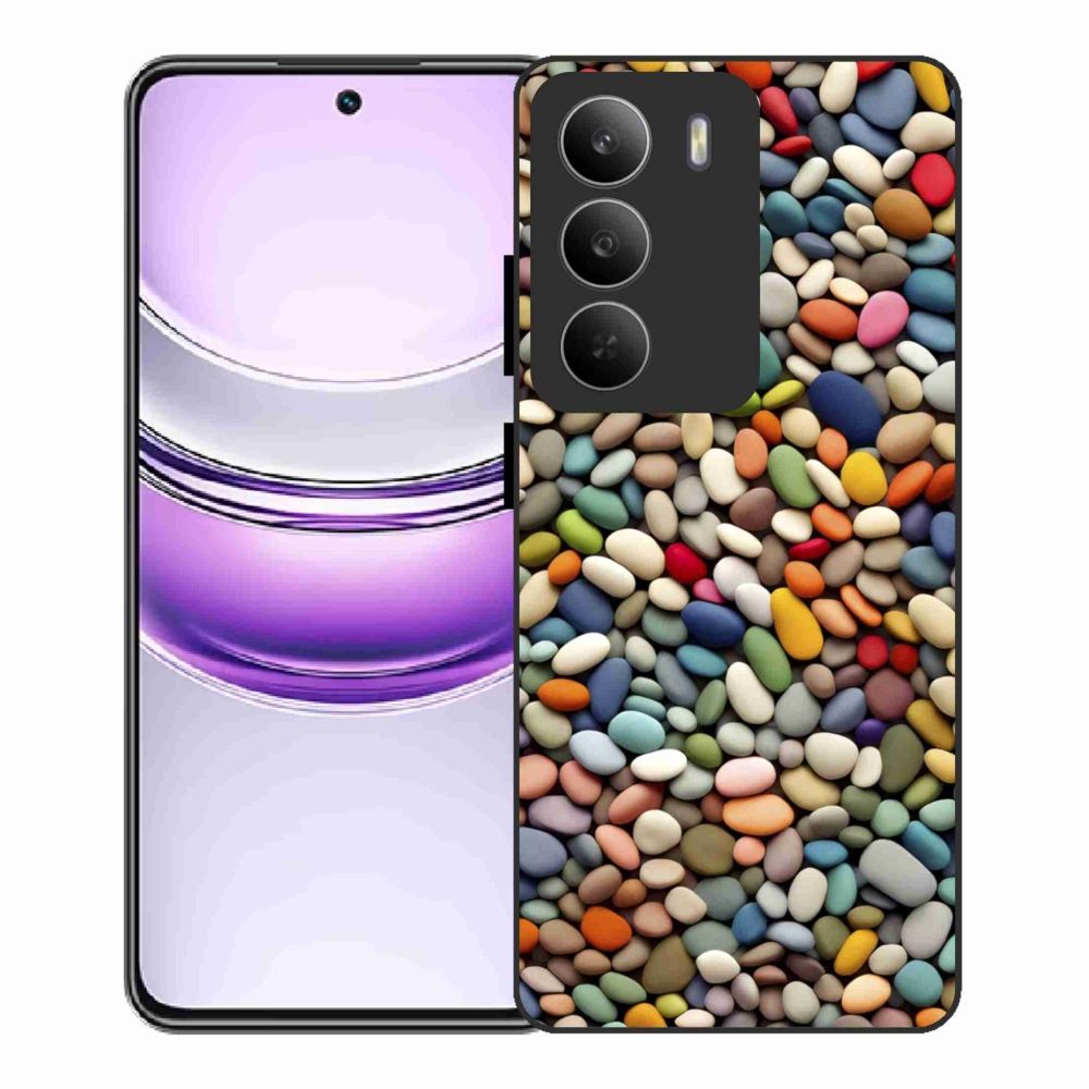 Gélový kryt mmCase na Realme 14x 5G - farebné kamienky 2