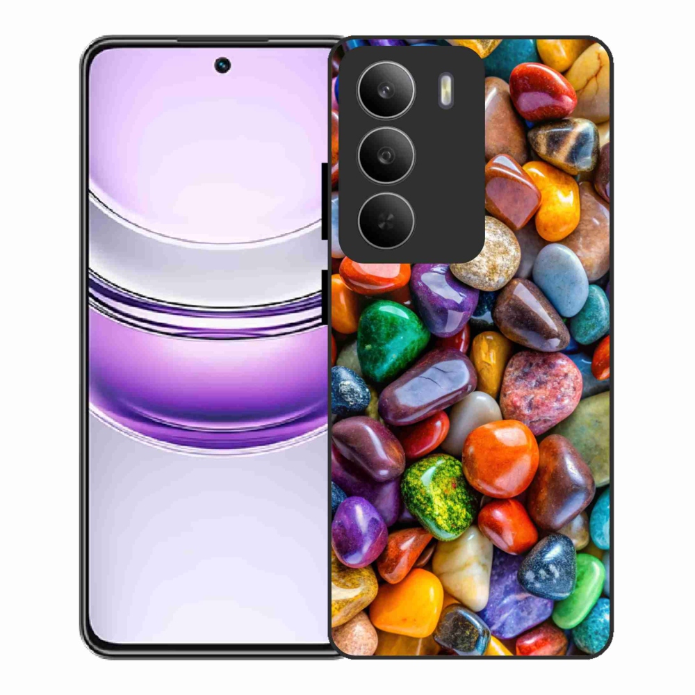 Gélový kryt mmCase na Realme 14x 5G - farebné kamienky