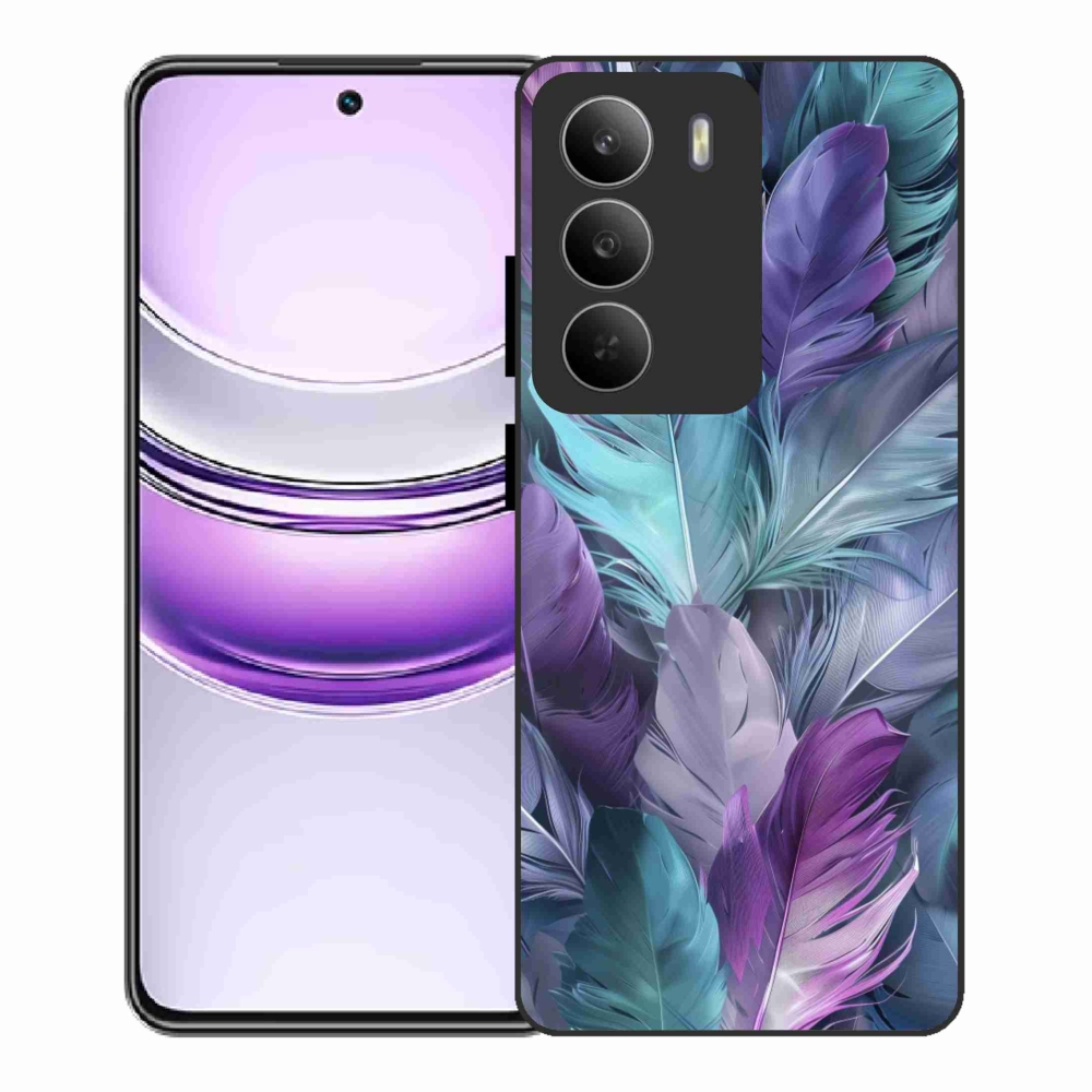 Gélový kryt mmCase na Realme 14x 5G - farebné perie 2