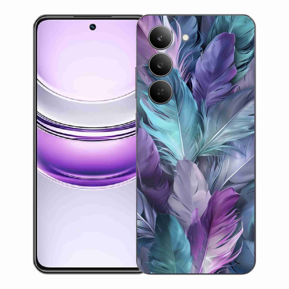 Gélový kryt mmCase na Realme 14x 5G - farebné perie 2
