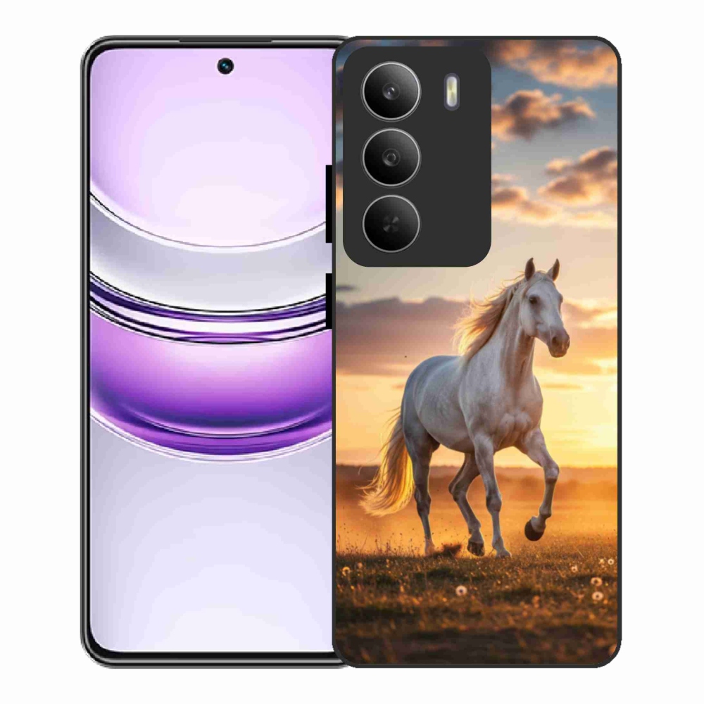 Gélový kryt mmCase na Realme 14x 5G - bežiaci biely kôň 2