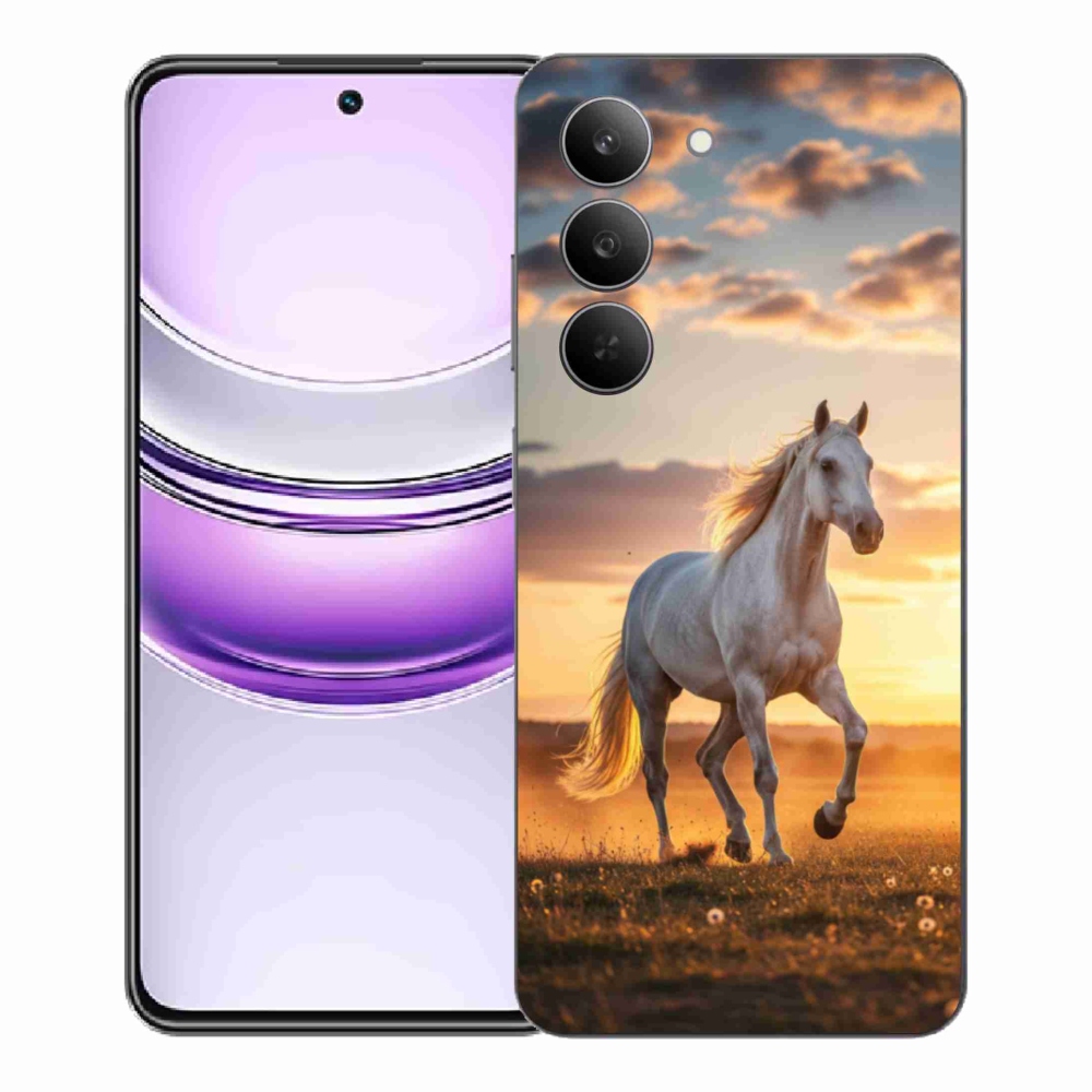 Gélový kryt mmCase na Realme 14x 5G - bežiaci biely kôň 2
