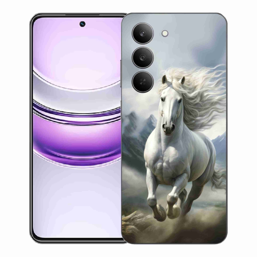 Gélový kryt mmCase na Realme 14x 5G - bežiaci biely kôň 3