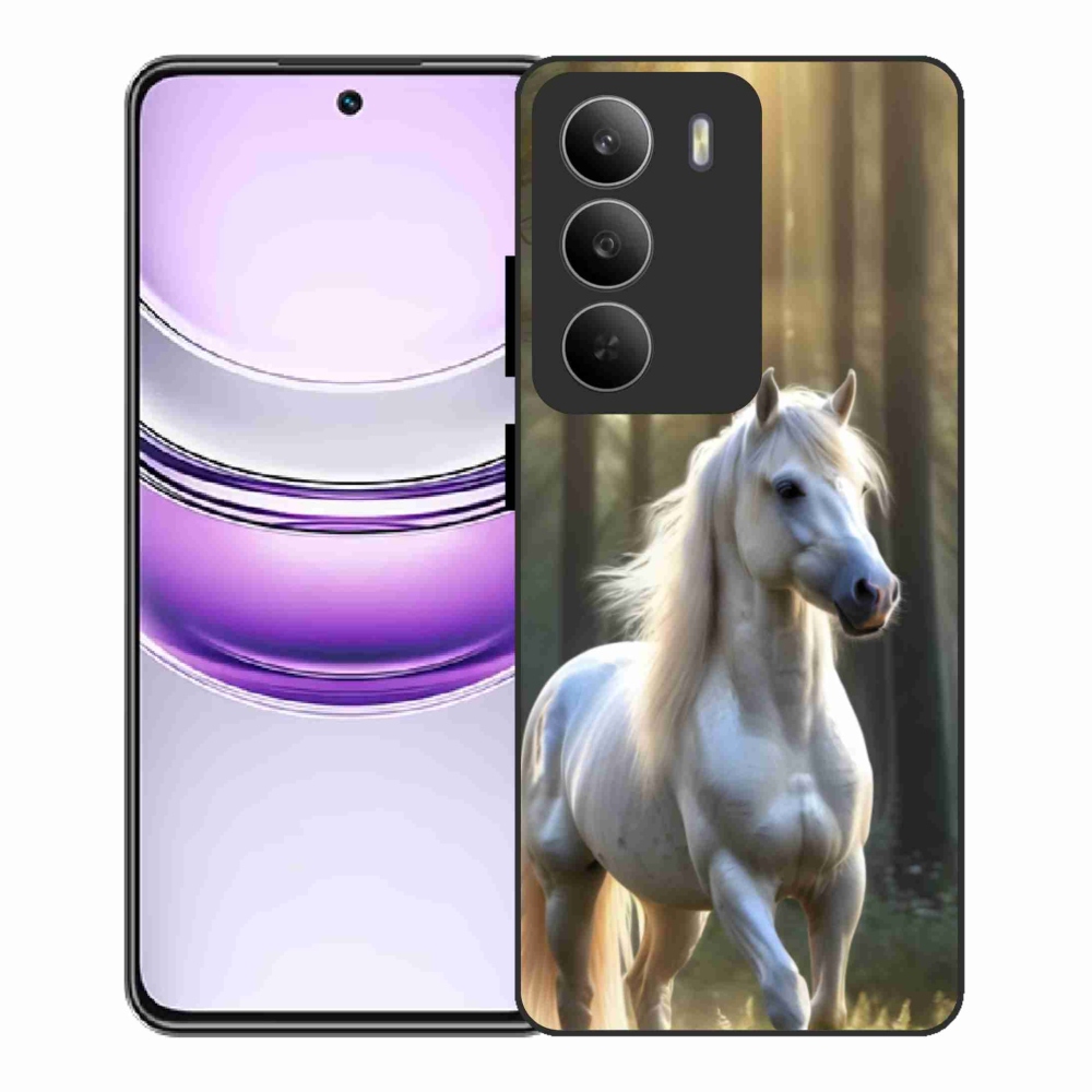 Gélový kryt mmCase na Realme 14x 5G - biely kôň 3