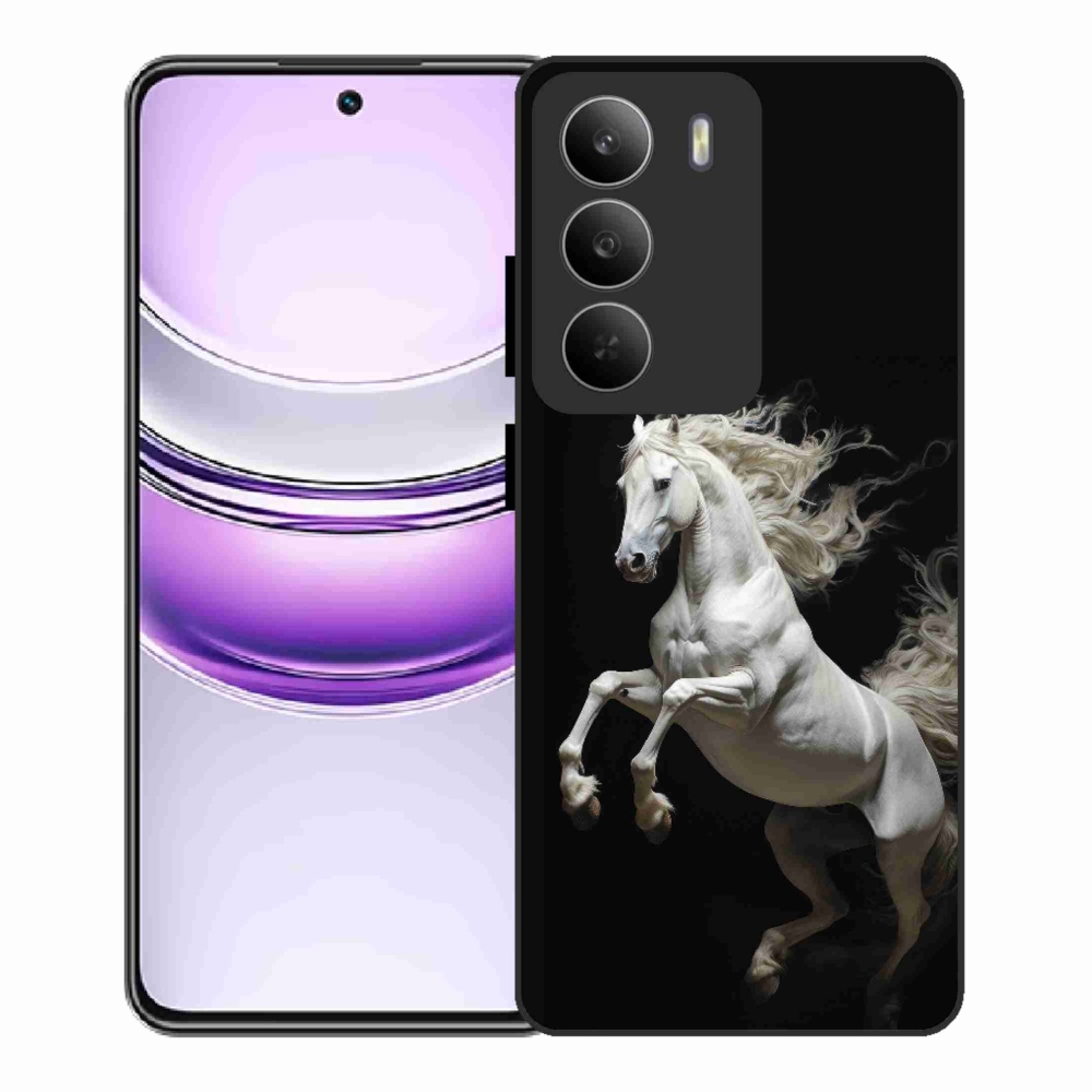 Gélový kryt mmCase na Realme 14x 5G - biely kôň 4