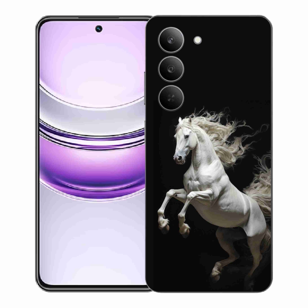 Gélový kryt mmCase na Realme 14x 5G - biely kôň 4