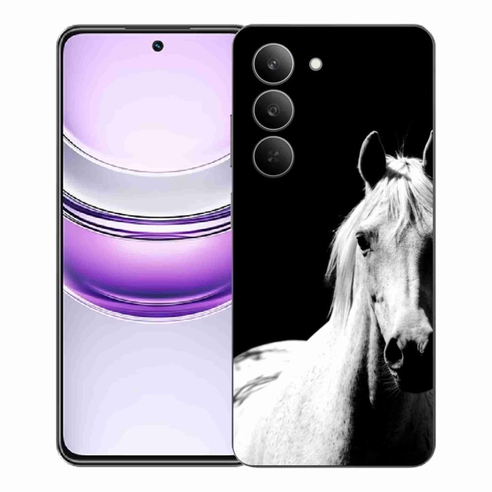 Gélový kryt mmCase na Realme 14x 5G - biely kôň 5