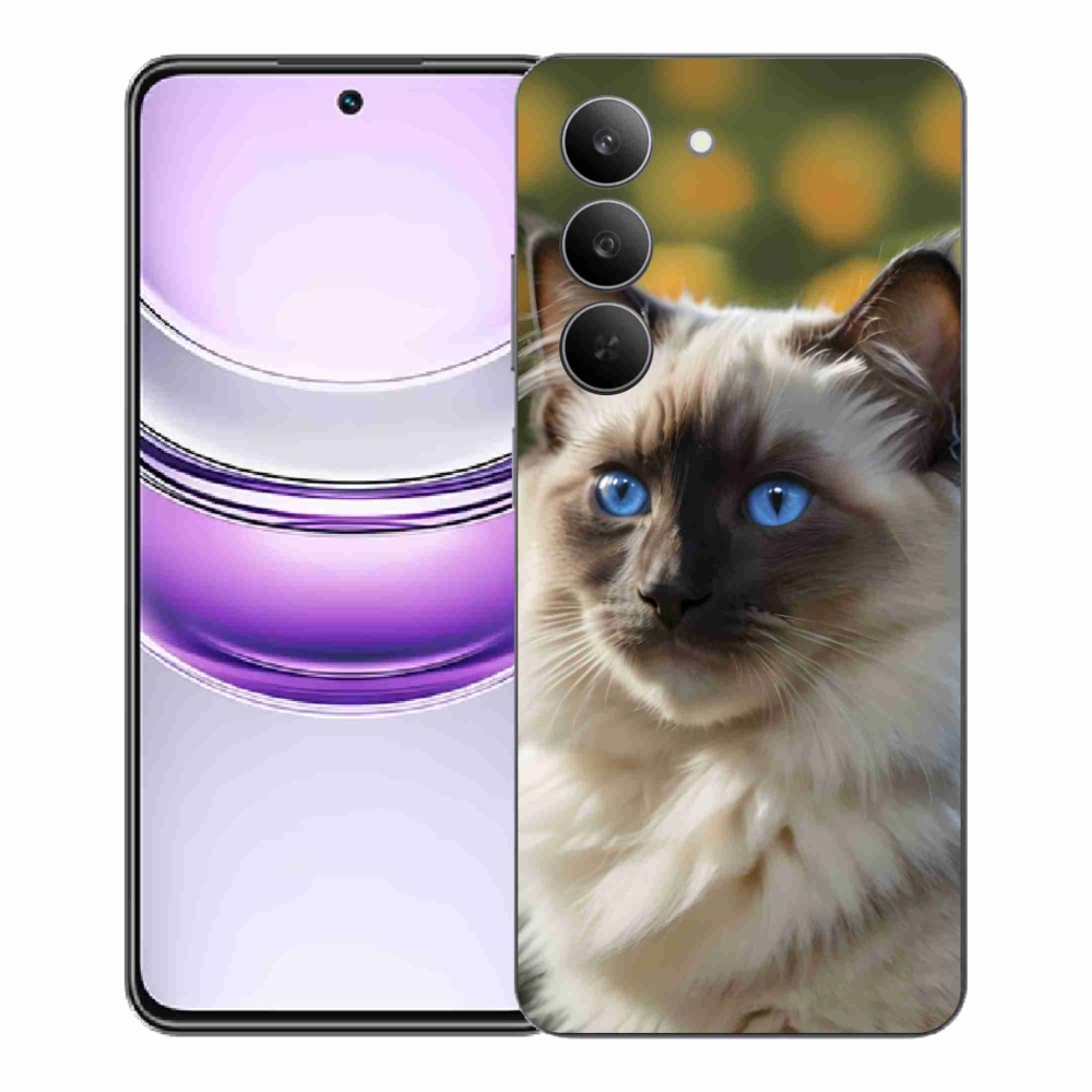Gélový kryt mmCase na Realme 14x 5G - biely ragdoll