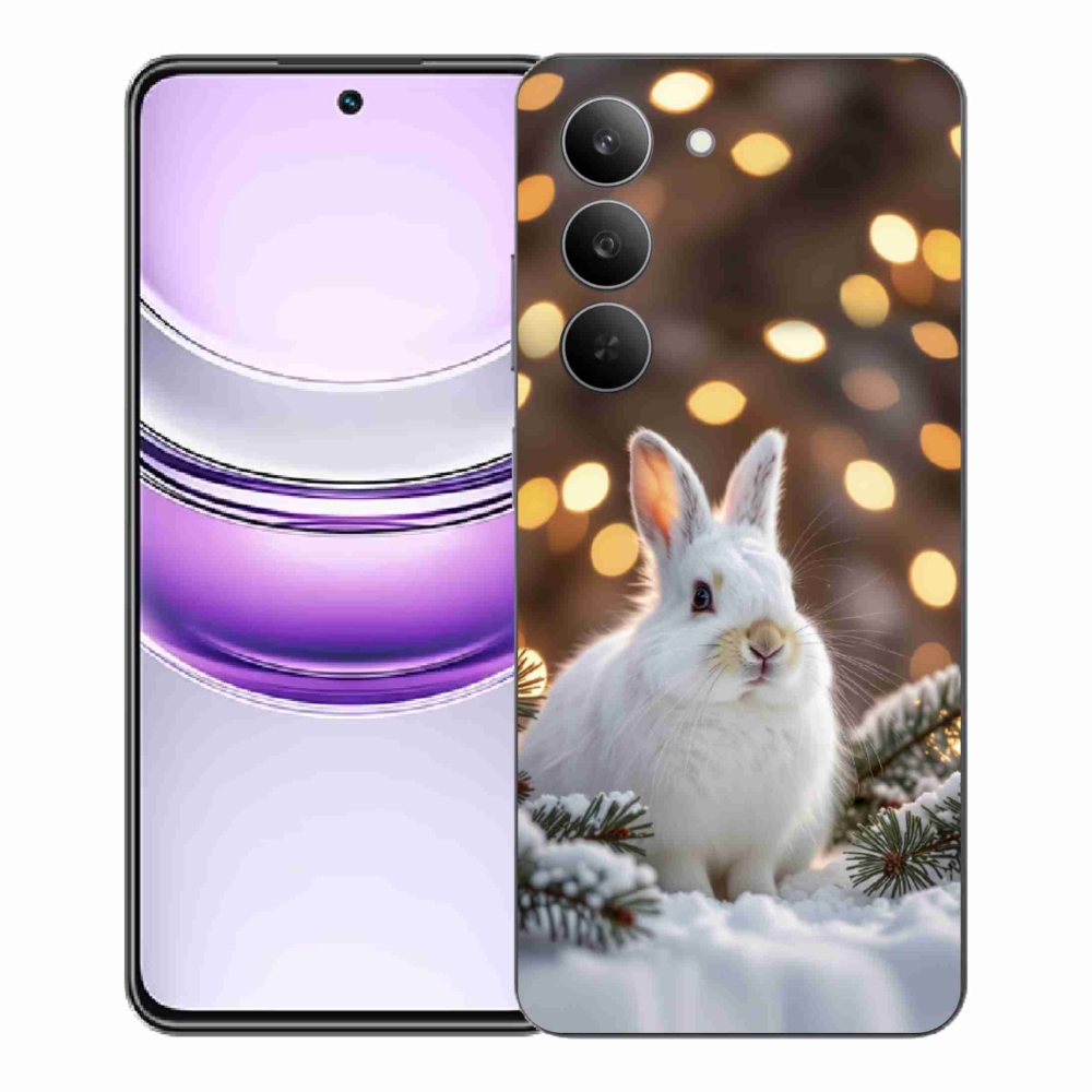 Gélový kryt mmCase na Realme 14x 5G - biely zajac