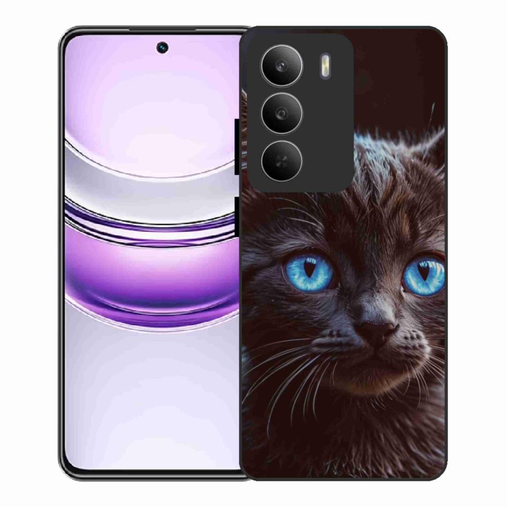 Gélový kryt mmCase na Realme 14x 5G - čierne mačiatko 2