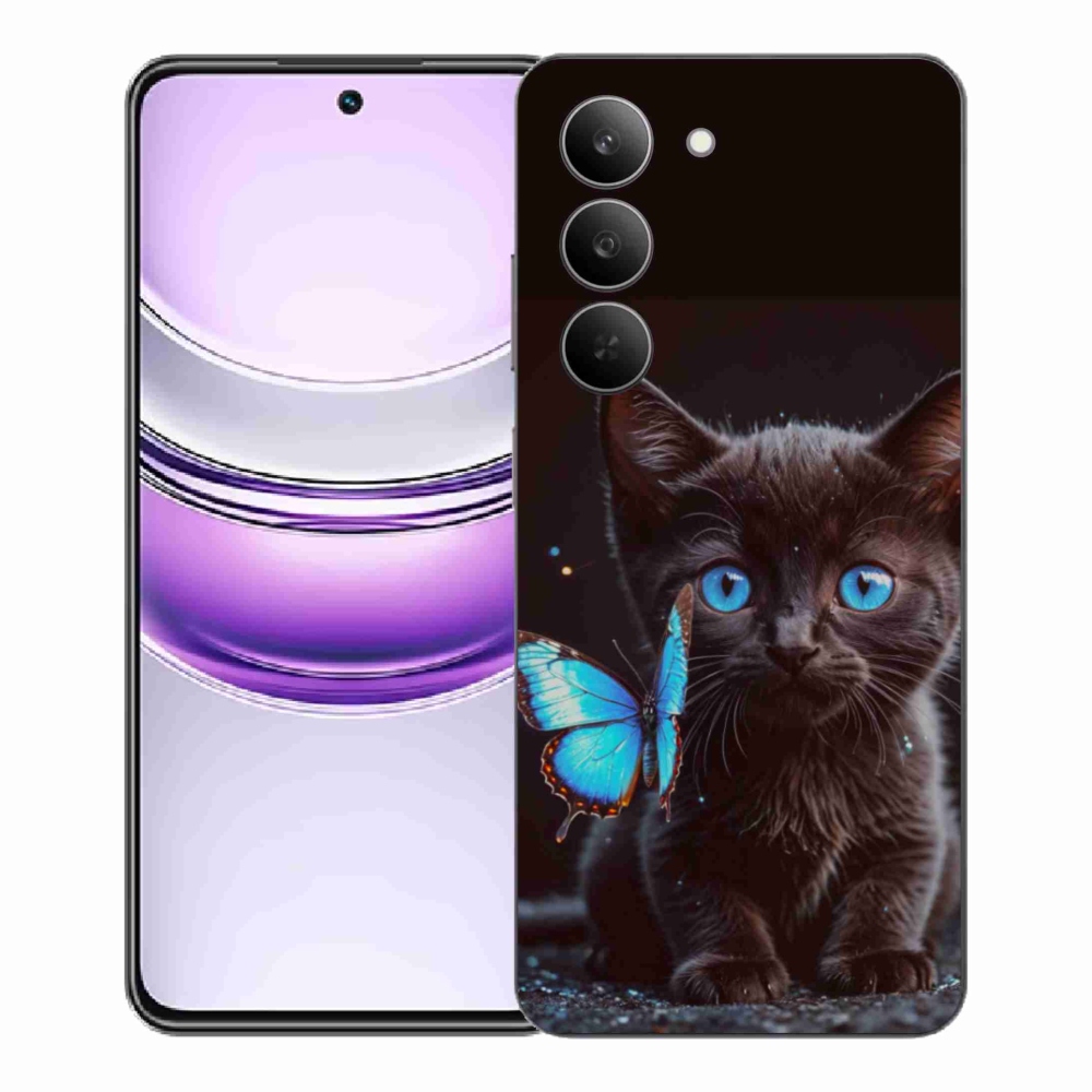 Gélový kryt mmCase na Realme 14x 5G - čierne mačiatko 3