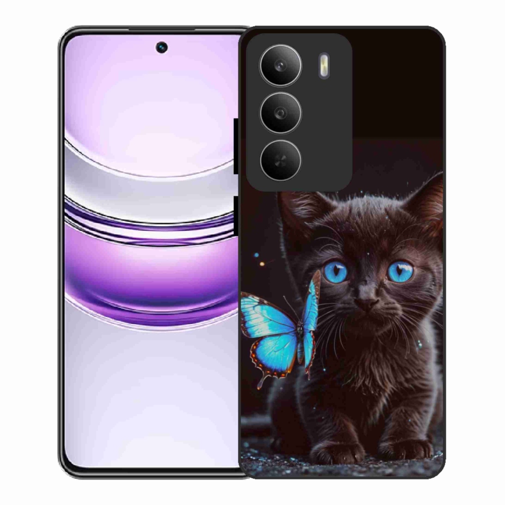 Gélový kryt mmCase na Realme 14x 5G - čierne mačiatko 3