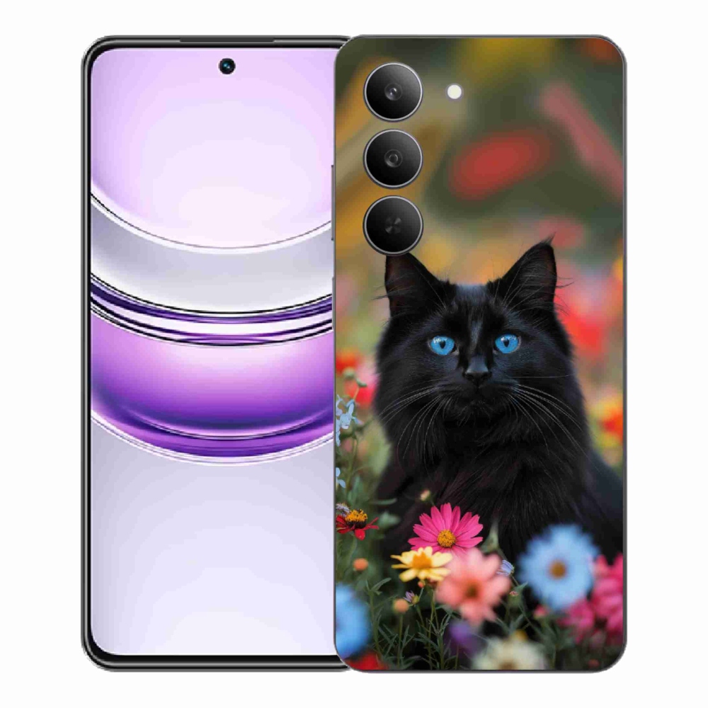 Gélový kryt mmCase na Realme 14x 5G - čierne mačiatko 4
