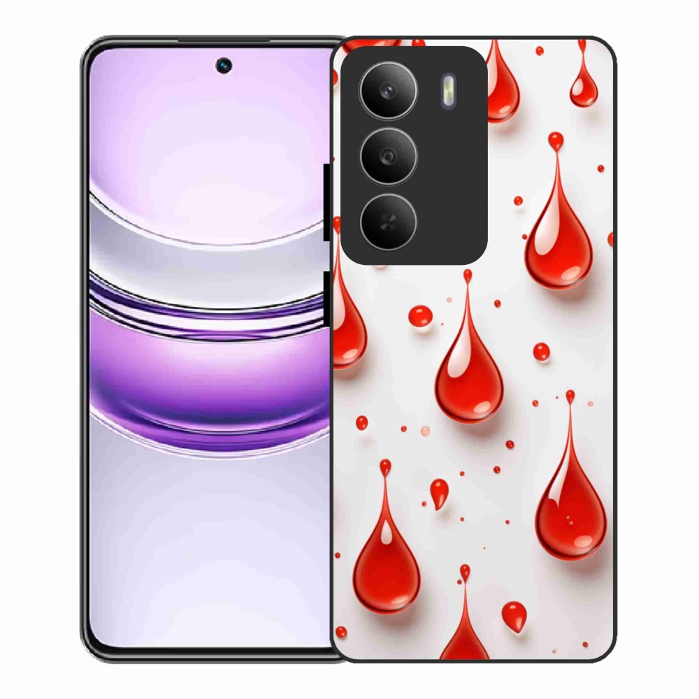 Gélový kryt mmCase na Realme 14x 5G - červené kvapky